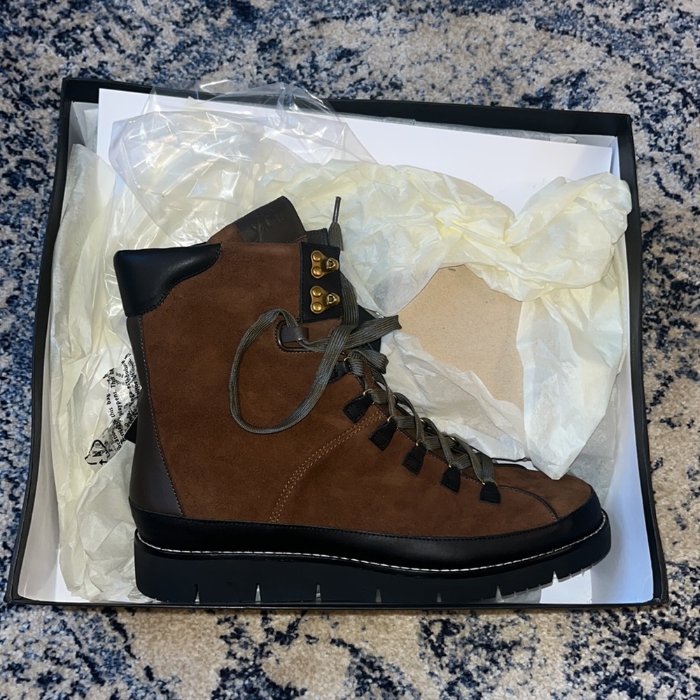 Jcrew Suede and Leather High Shaft Laceup Boot